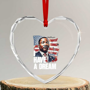 Martin Luther King Jr Heart Crystal Glass Ornament I Have A Dream TS14 Transparent Glass 3'' Heart Print Your Wear