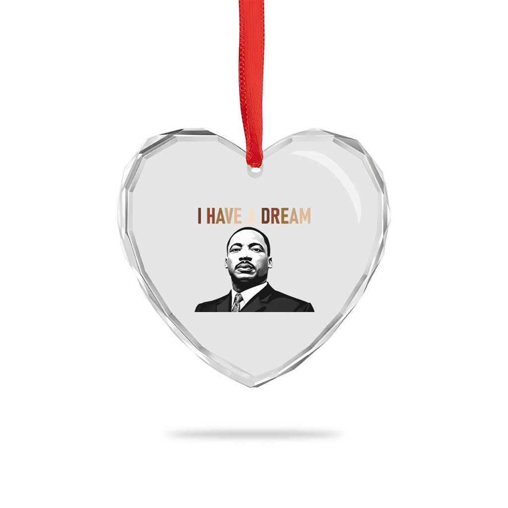 Martin Luther King Jr Heart Crystal Glass Ornament I Have a Dream Cool Melanin Black History TS14 Print Your Wear