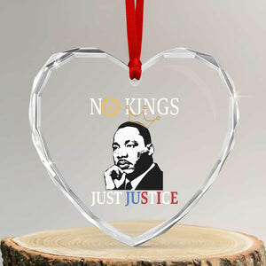 Martin Luther King Jr Heart Crystal Glass Ornament No Kings Just Justice TS14 Transparent Glass 3'' Heart Print Your Wear