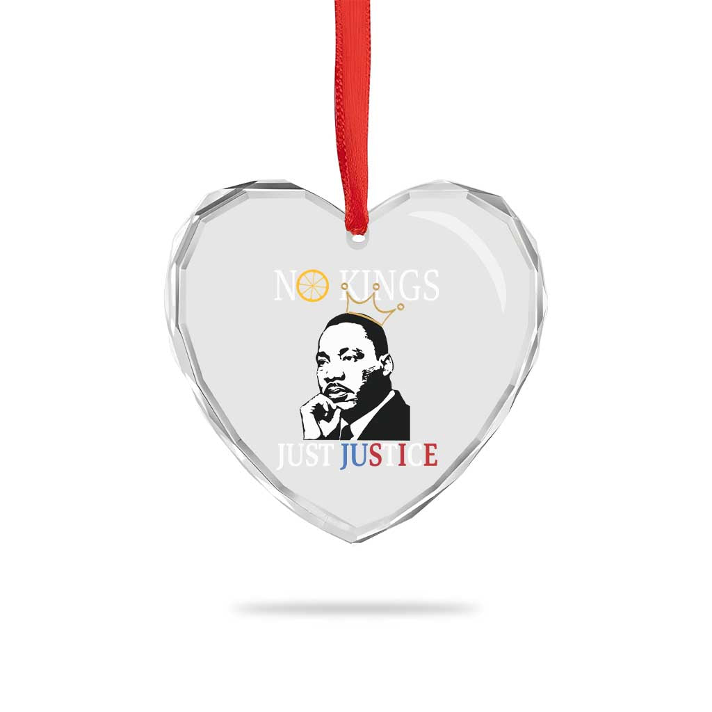 Martin Luther King Jr Heart Crystal Glass Ornament No Kings Just Justice TS14 Print Your Wear