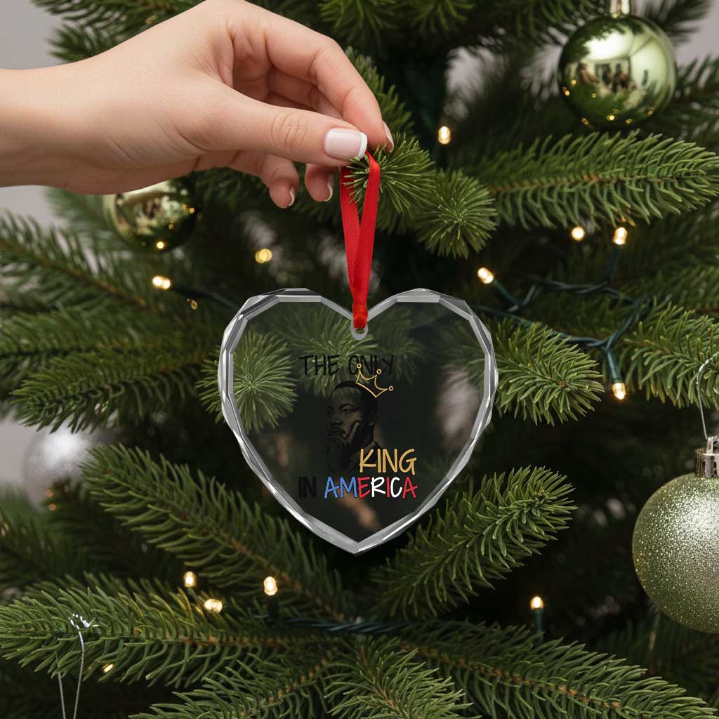Martin Luther King Jr Heart Crystal Glass Ornament The Only King An America TS14 Print Your Wear