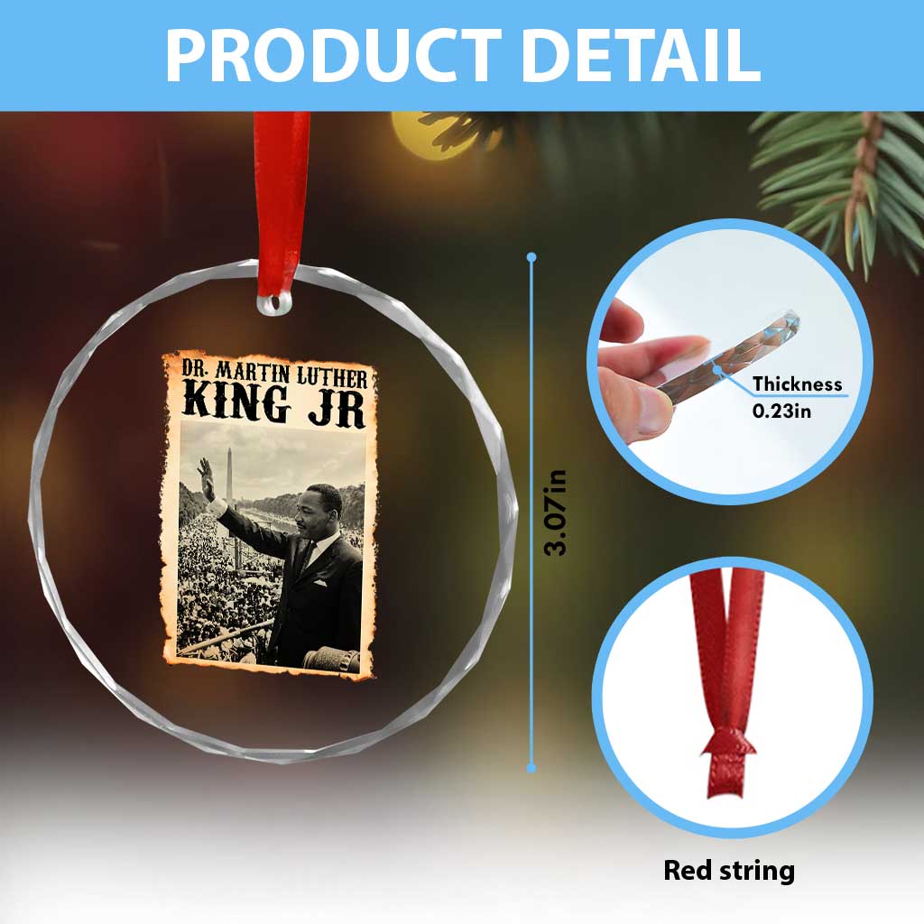 Martin Luther King Jr MLK Day Crystal Glass Ornament TS14 Print Your Wear