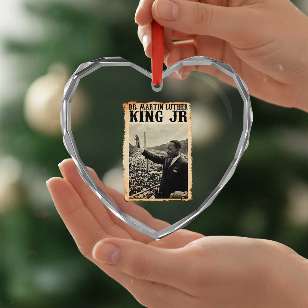 Martin Luther King Jr MLK Day Heart Crystal Glass Ornament TS14 Print Your Wear