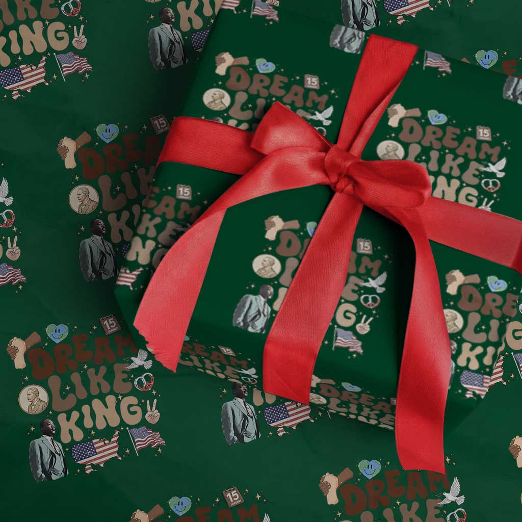 Martin Luther King Jr Wrapping Paper Roll Black History Melanin African American TS14 Green Print Your Wear