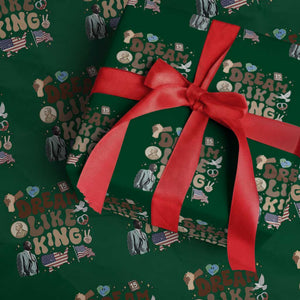 Martin Luther King Jr Wrapping Paper Roll Black History Melanin African American TS14 Green Print Your Wear