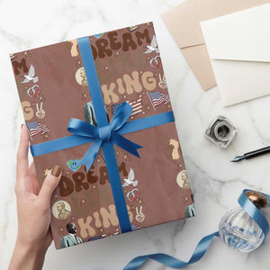 Martin Luther King Jr Wrapping Paper Roll Black History Melanin African American TS14 Mocha Print Your Wear