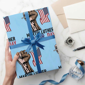 Martin Luther King Jr Wrapping Paper Roll Black History Month TS14 Light Blue Print Your Wear