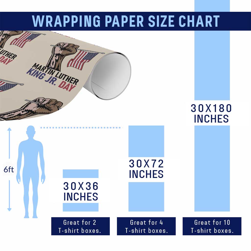 Martin Luther King Jr Wrapping Paper Roll Black History Month TS14 Print Your Wear