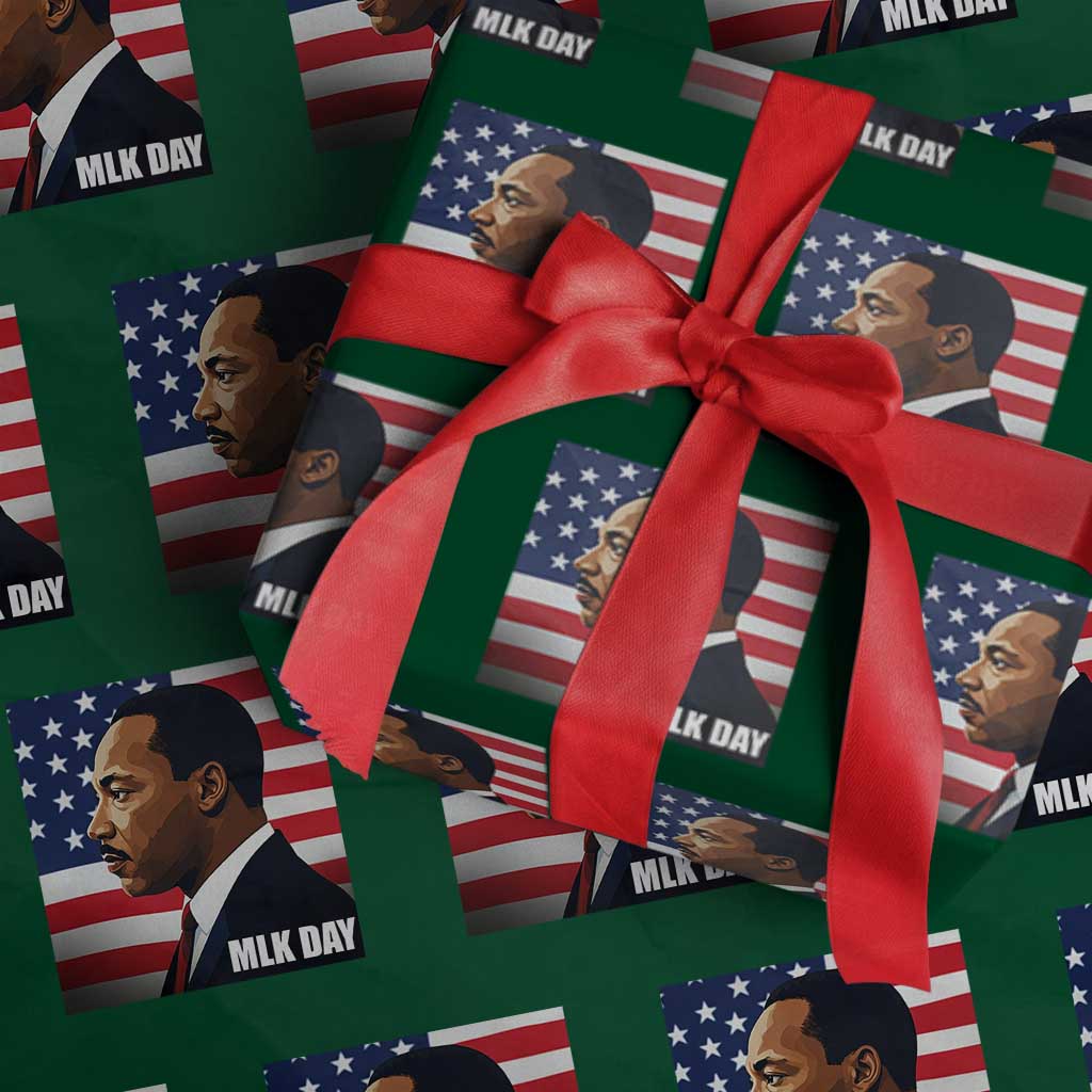 Martin Luther King Jr Wrapping Paper Roll Human Rights TS14 Green Print Your Wear