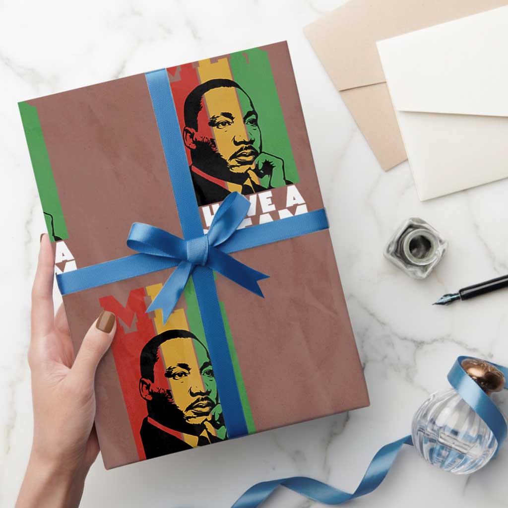 Martin Luther King Jr Wrapping Paper Roll I Have Dream MLK Quote TS14 Mocha Print Your Wear