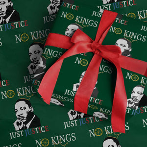 Martin Luther King Jr Wrapping Paper Roll No Kings Just Justice TS14 Green Print Your Wear