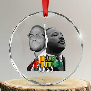 Martin Luther King Malcolm X Crystal Glass Ornament A Dreamer A Revolutionary Black Leaders TS11 Transparent Glass 3'' Circle Print Your Wear