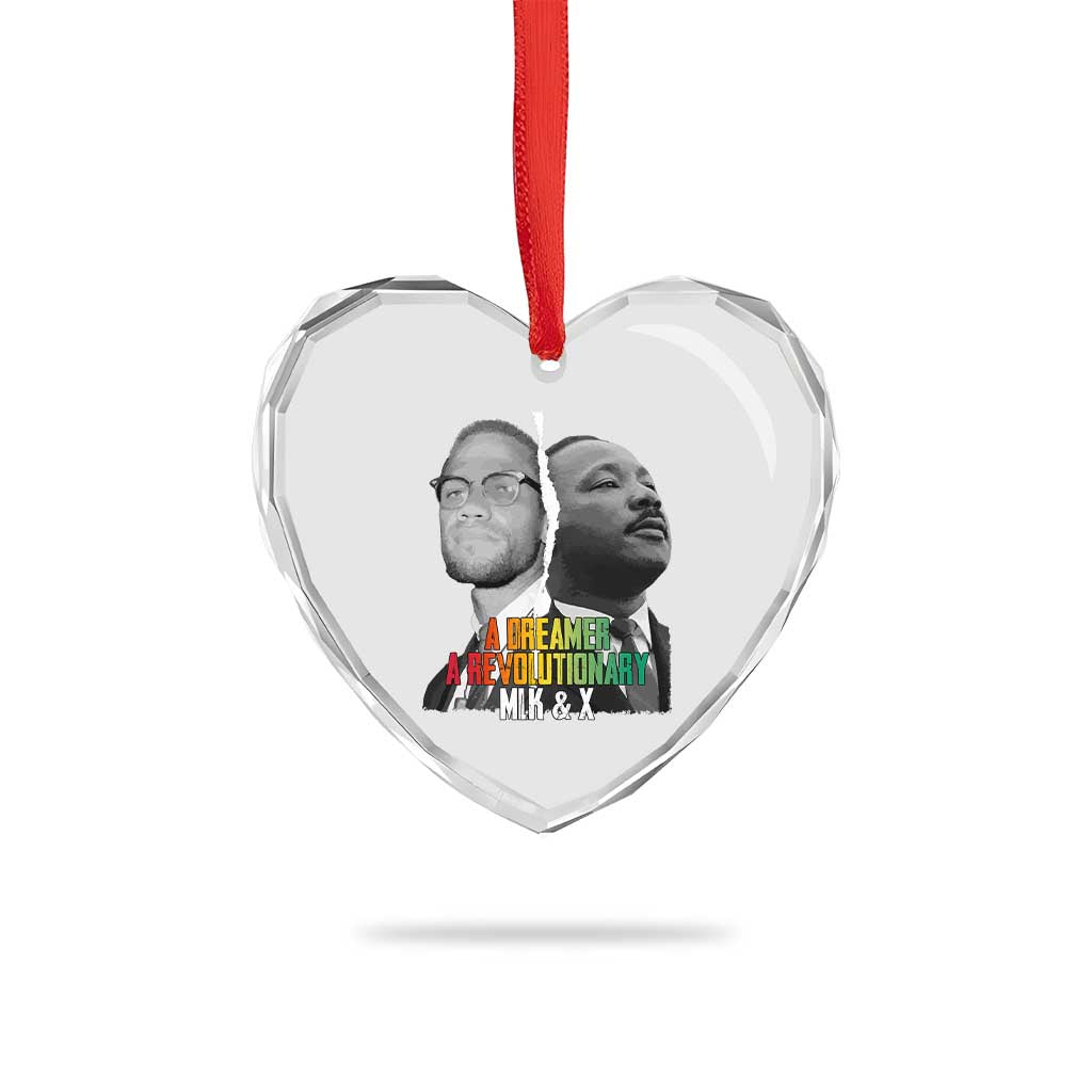 Martin Luther King Malcolm X Heart Crystal Glass Ornament A Dreamer A Revolutionary Black Leaders TS11 Print Your Wear