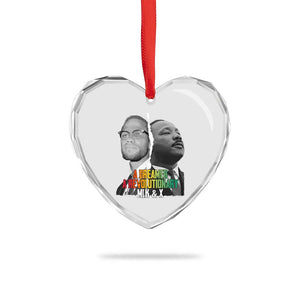Martin Luther King Malcolm X Heart Crystal Glass Ornament A Dreamer A Revolutionary Black Leaders TS11 Print Your Wear