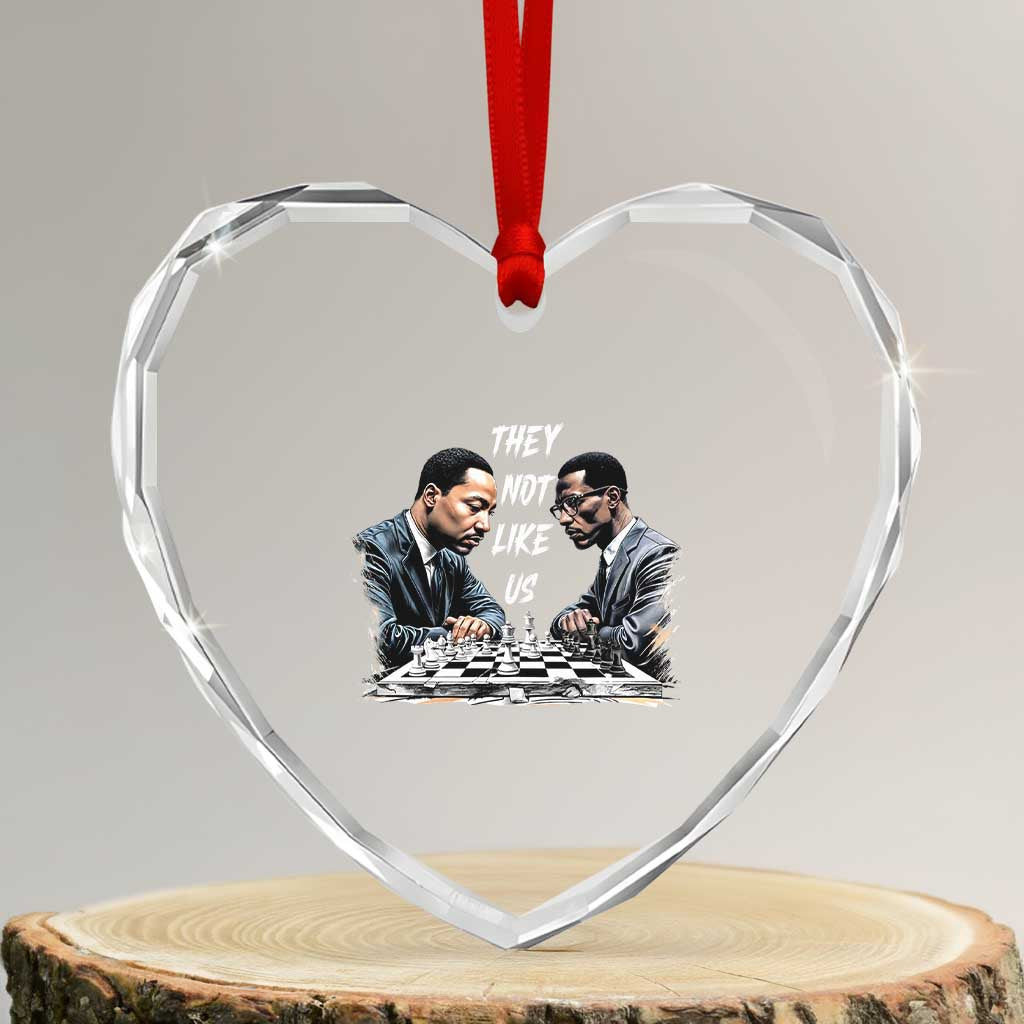 Martin Luther King Malcolm X Heart Crystal Glass Ornament They Not Like Us Black Leaders TS11 Transparent Glass 3'' Heart Print Your Wear