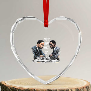 Martin Luther King Malcolm X Heart Crystal Glass Ornament They Not Like Us Black Leaders TS11 Transparent Glass 3'' Heart Print Your Wear