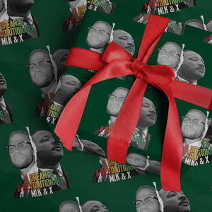 Martin Luther King Malcolm X Wrapping Paper Roll A Dreamer A Revolutionary Black Leaders TS11 Green Print Your Wear