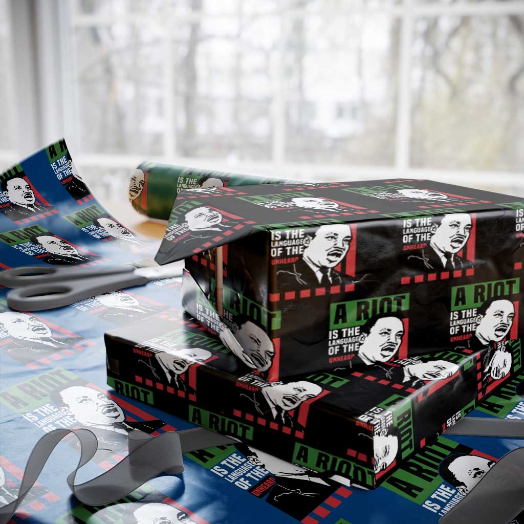 Martin Luther King MLK Wrapping Paper Roll A Riot Is The Language Of The Unheard Civil Rights TS02 Black Print Your Wear