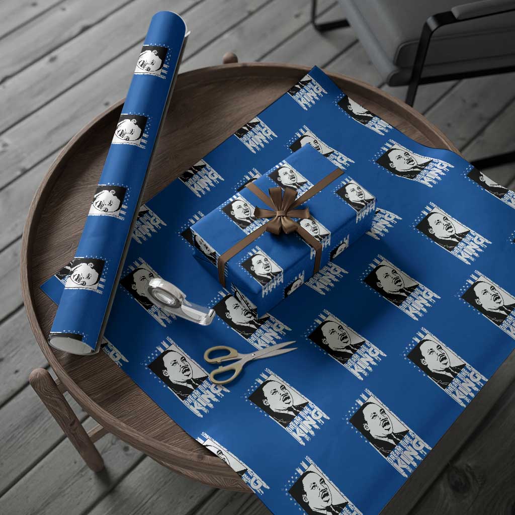 Martin Luther King MLK Wrapping Paper Roll Dream Like A King Black History American Flag TS02 Blue Print Your Wear