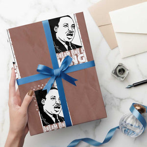 Martin Luther King MLK Wrapping Paper Roll Dream Like A King Black History American Flag TS02 Mocha Print Your Wear