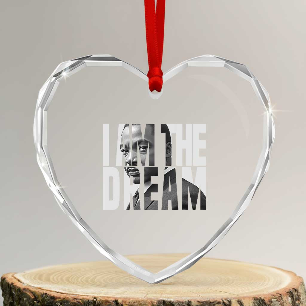 Martin Luther King MLK Day Heart Crystal Glass Ornament I Am The Dream Black King Power Black History Month TS02 Transparent Glass 3'' Heart Print Your Wear