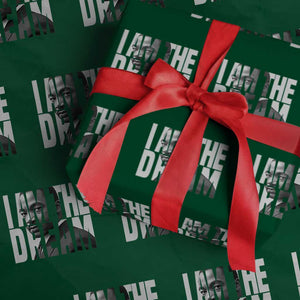 Martin Luther King MLK Day Wrapping Paper Roll I Am The Dream Black King Power Black History Month TS02 Green Print Your Wear
