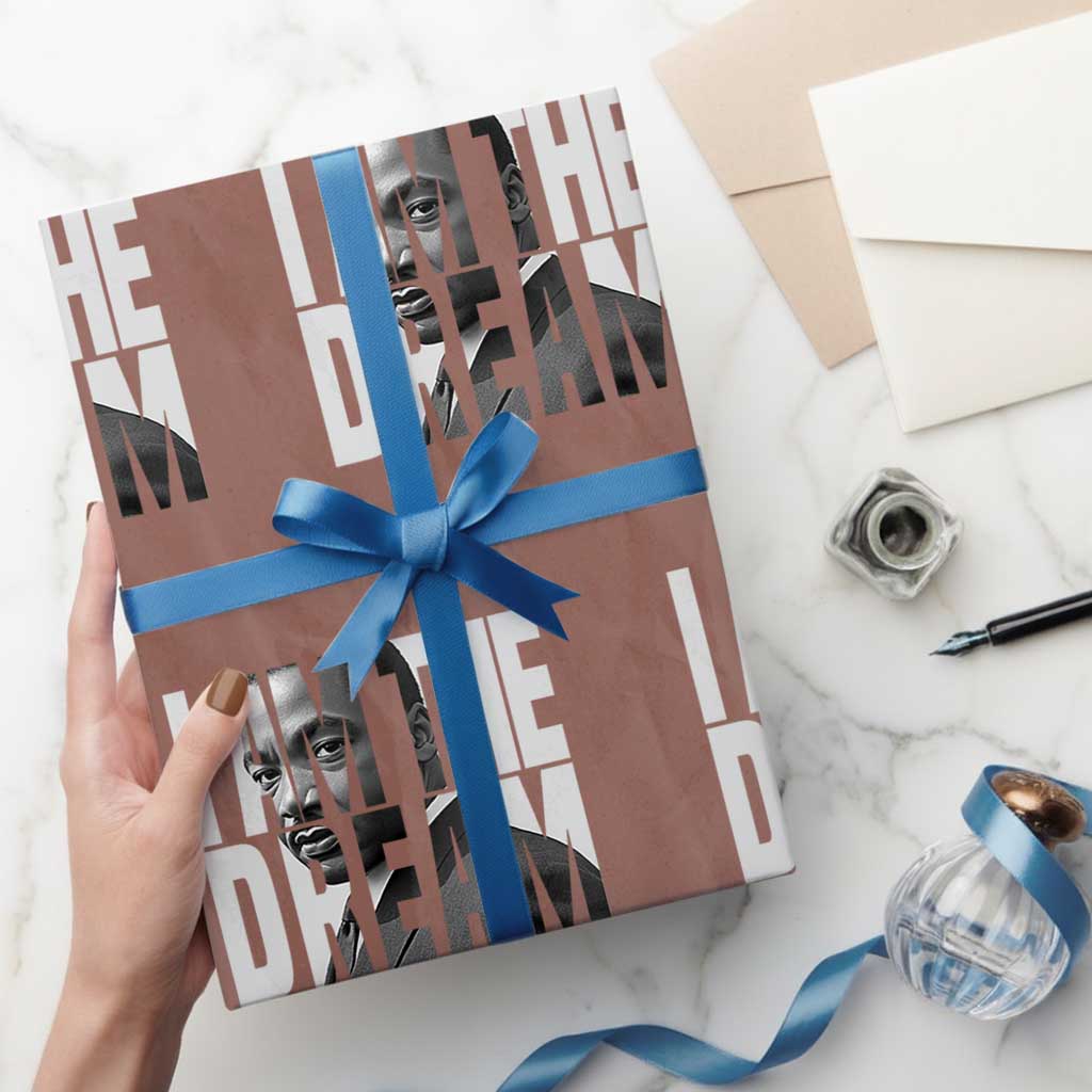 Martin Luther King MLK Day Wrapping Paper Roll I Am The Dream Black King Power Black History Month TS02 Mocha Print Your Wear