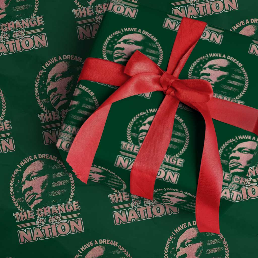 Martin Luther King Wrapping Paper Roll Retro Black History Month Civil Rights TS10 Green Print Your Wear