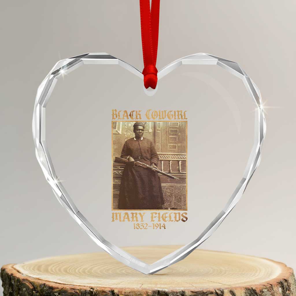 Mary Fields Black Cowgirl Heart Crystal Glass Ornament Vintage African American Western Black History TS10 Transparent Glass 3'' Heart Print Your Wear