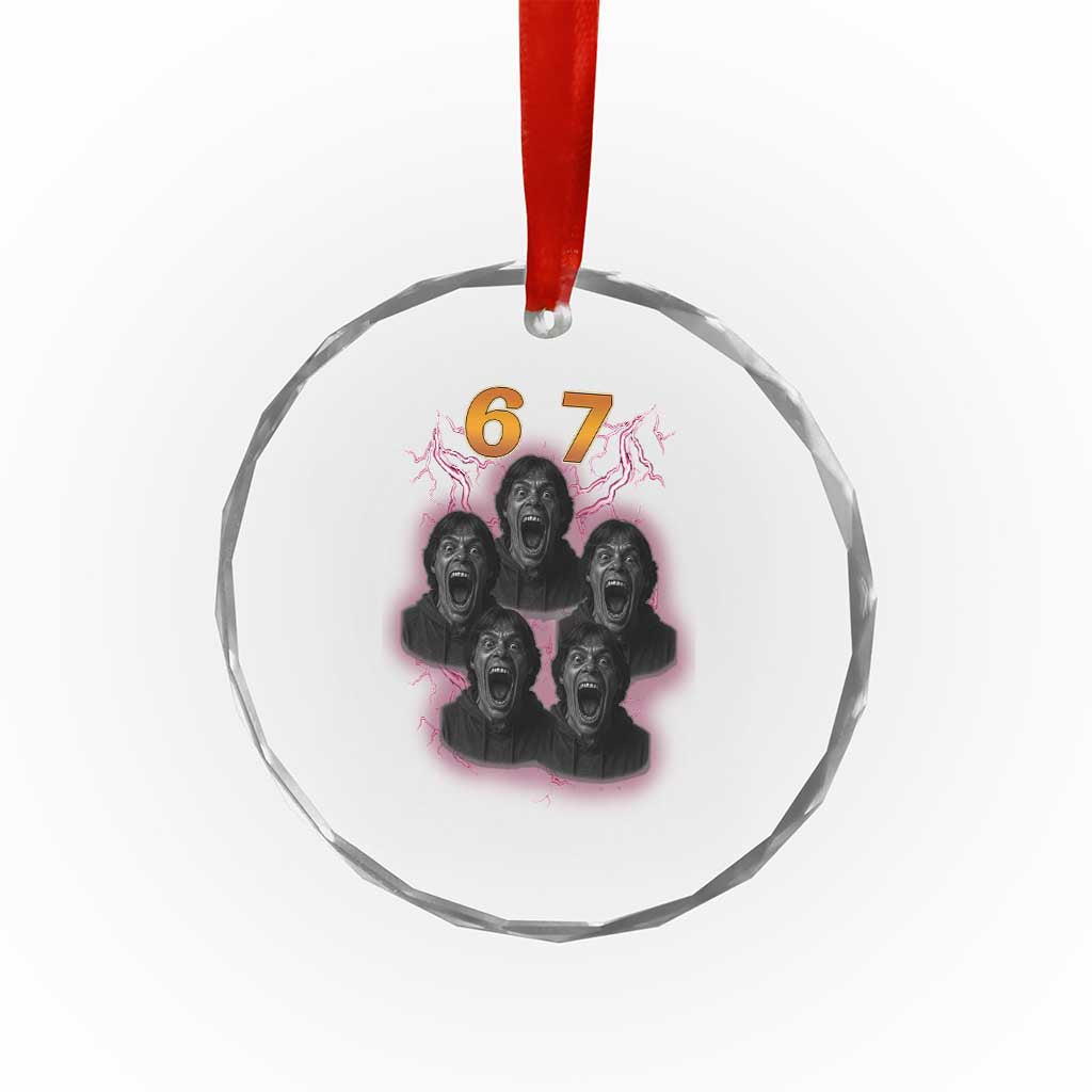 Mason 6 7 Meme Graphic Crystal Glass Ornament Six Seven 67 Meme Horror Edit Bootleg TS02 Print Your Wear