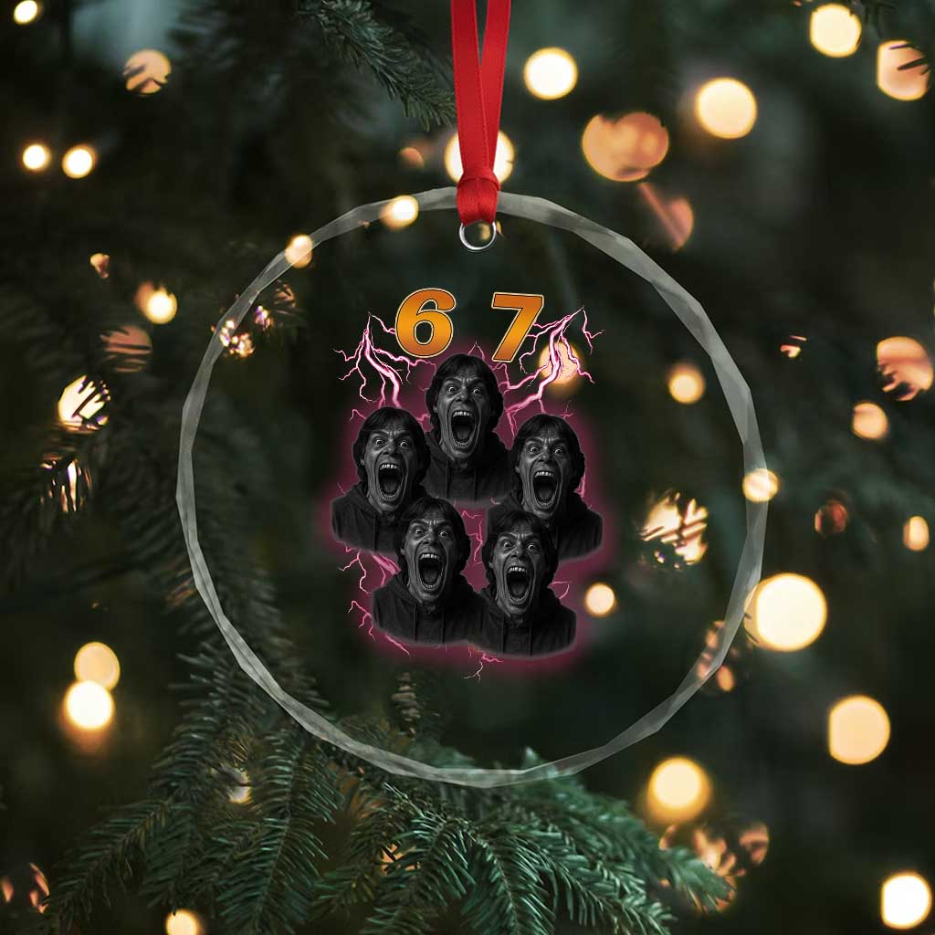 Mason 6 7 Meme Graphic Crystal Glass Ornament Six Seven 67 Meme Horror Edit Bootleg TS02 Print Your Wear
