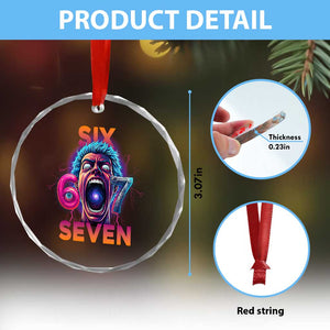 Mason 67 Chaos Edition Crystal Glass Ornament Psychedelic Screaming Six Seven Meme TS02 Print Your Wear
