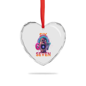 Mason 67 Chaos Edition Heart Crystal Glass Ornament Psychedelic Screaming Six Seven Meme TS02 Print Your Wear