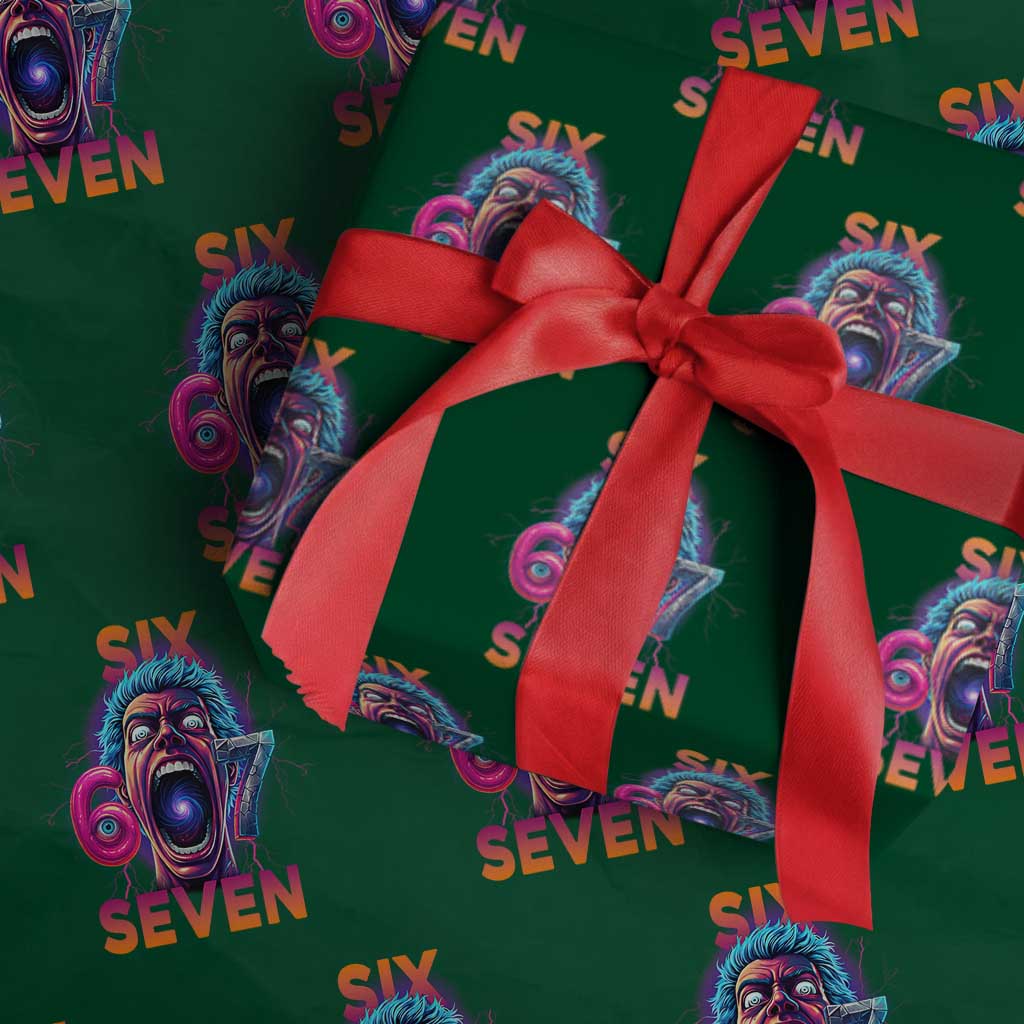 Mason 67 Chaos Edition Wrapping Paper Roll Psychedelic Screaming Six Seven Meme TS02 Green Print Your Wear