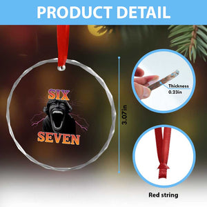 Mason 67 Kid Meme Crystal Glass Ornament Devil Edit Viral Six Seven Scream TS02 Print Your Wear