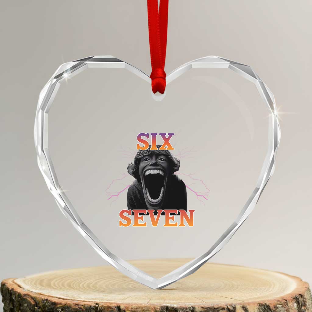 Mason 67 Kid Meme Heart Crystal Glass Ornament Devil Edit Viral Six Seven Scream TS02 Transparent Glass 3'' Heart Print Your Wear