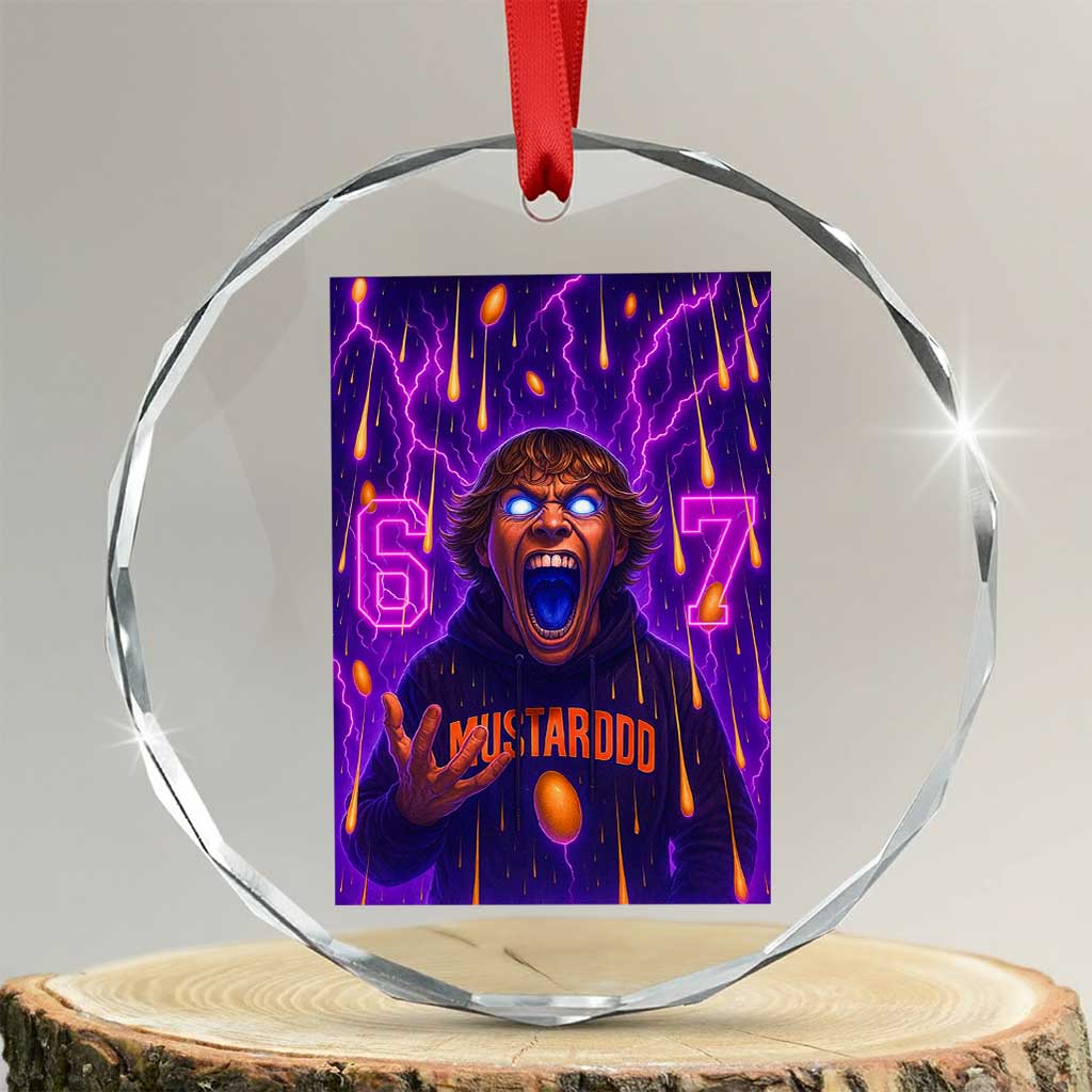 Mason 67 Meme Graphic Crystal Glass Ornament Glowing Eyes Devil Edit 6 7 Viral Six Seven Scream TS02 Transparent Glass 3'' Circle Print Your Wear
