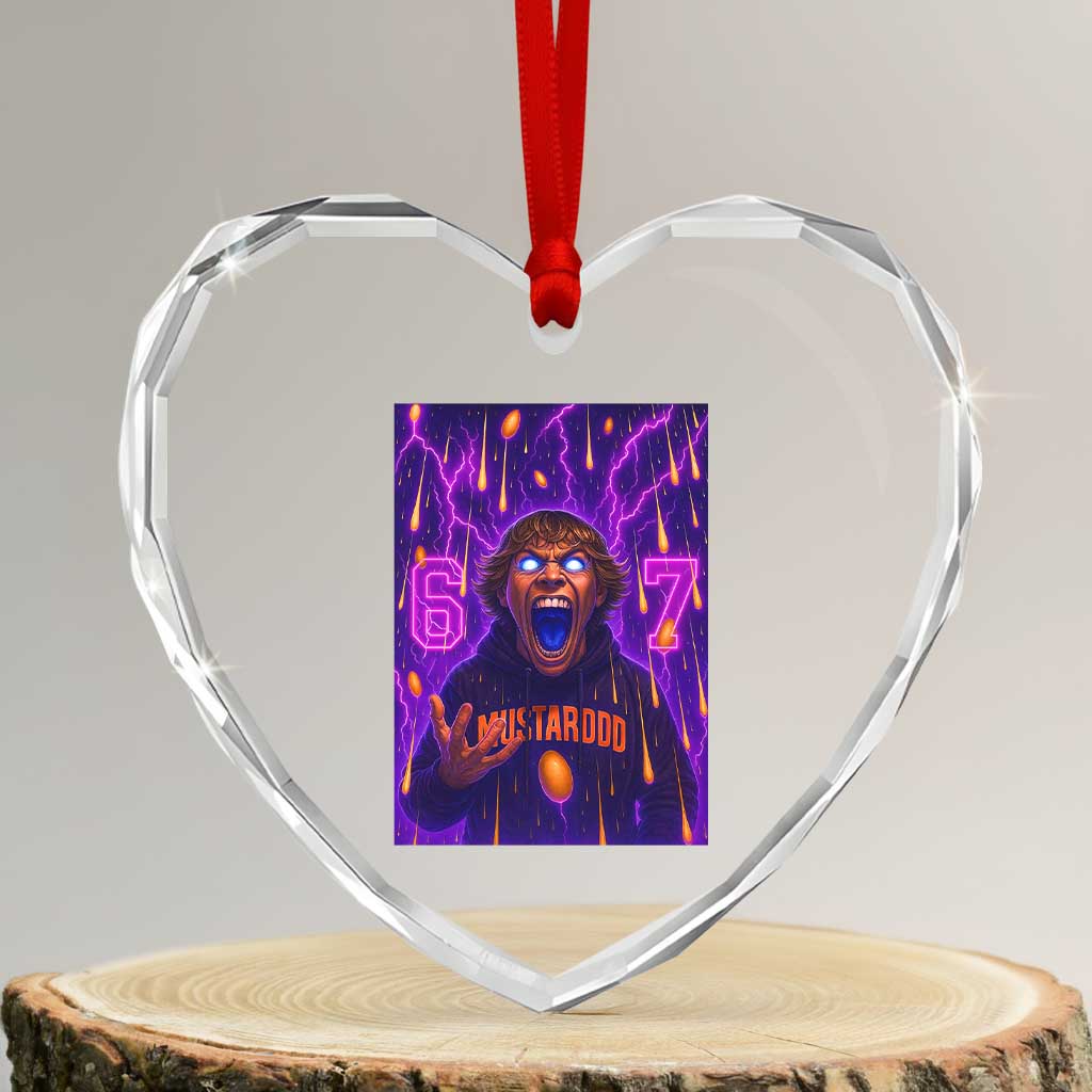 Mason 67 Meme Graphic Heart Crystal Glass Ornament Glowing Eyes Devil Edit 6 7 Viral Six Seven Scream TS02 Transparent Glass 3'' Heart Print Your Wear