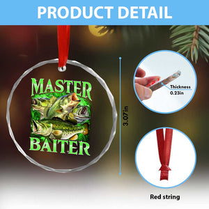 Master Baiter Crystal Glass Ornament Funny Bass Fishing Fisher Bootleg Graphic TS10 Print Your Wear