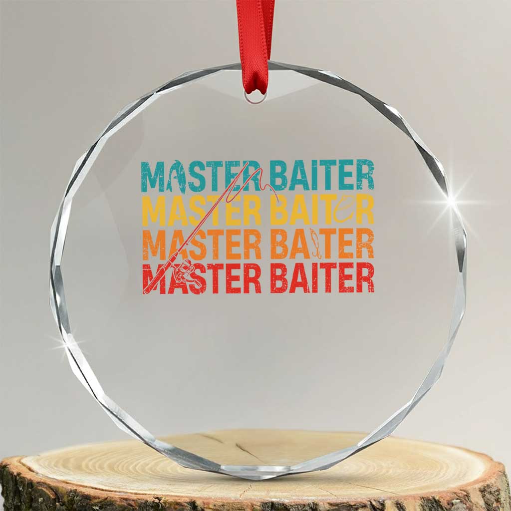 Master Baiter Crystal Glass Ornament Retro Bass Fishing Funny Fish Fisherman TS10 Transparent Glass 3'' Circle Print Your Wear