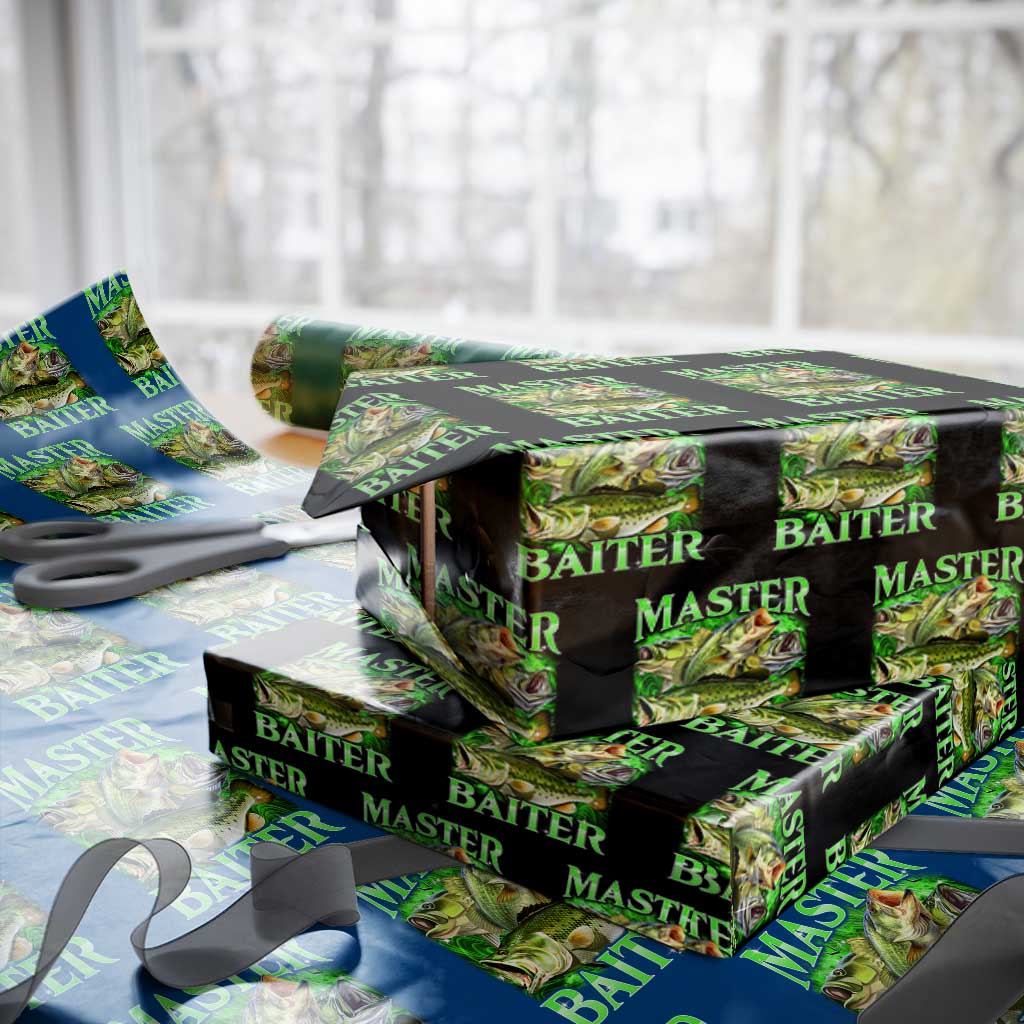 Master Baiter Wrapping Paper Roll Funny Bass Fishing Fisher Bootleg Graphic TS10 Black Print Your Wear