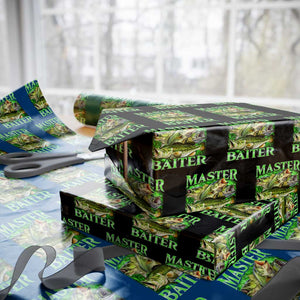 Master Baiter Wrapping Paper Roll Funny Bass Fishing Fisher Bootleg Graphic TS10 Black Print Your Wear