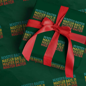 Master Baiter Wrapping Paper Roll Retro Bass Fishing Funny Fish Fisherman TS10 Green Print Your Wear