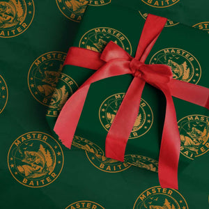 Master Baiter Wrapping Paper Roll Retro Bass Fishing Funny Fisher Fish Fisherman TS10 Green Print Your Wear