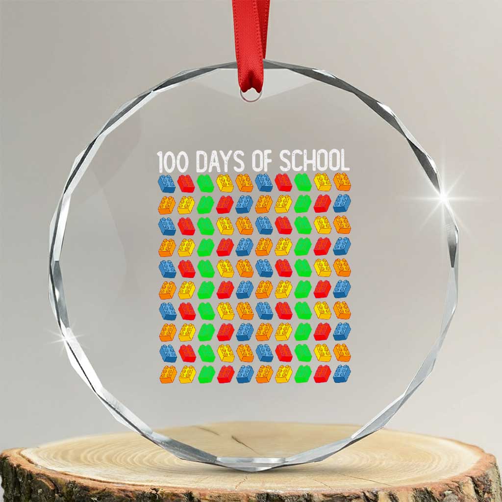 Master Builder 100 Days of School Crystal Glass Ornament Funny Toy Building Blocks Gift TS01 Transparent Glass 3'' Circle Print Your Wear