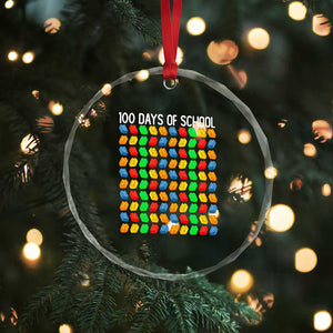 Master Builder 100 Days of School Crystal Glass Ornament Funny Toy Building Blocks Gift