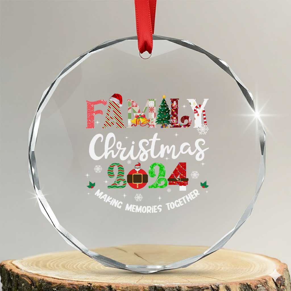 Matching Family Xmas Crystal Glass Ornament Funny Group Festive Mom Dad Kids Tees TS10 Transparent Glass 3'' Circle Print Your Wear