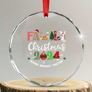 Matching Family Xmas Crystal Glass Ornament Funny Group Festive Mom Dad Kids Tees TS10 Transparent Glass 3'' Circle Print Your Wear