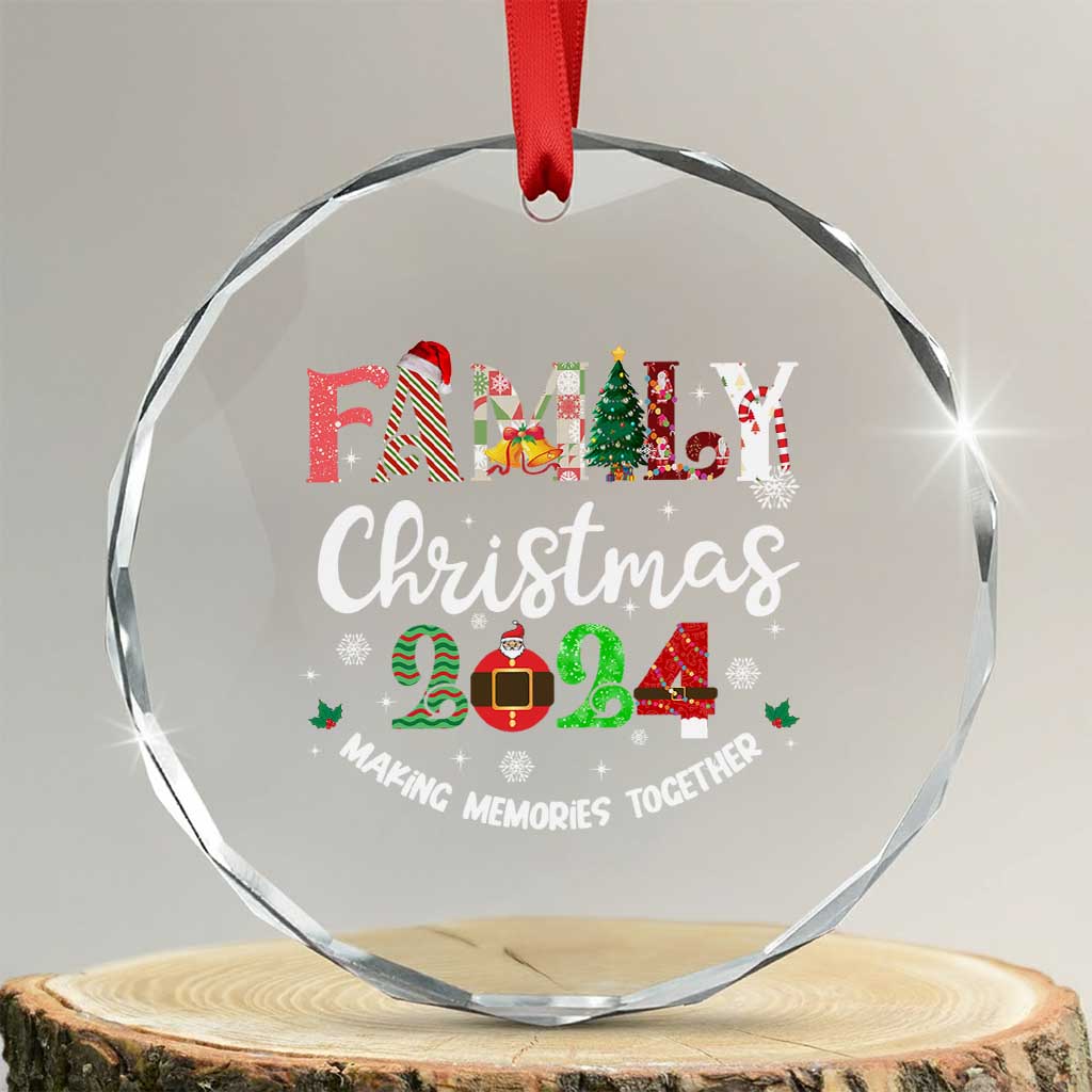 Matching Family Xmas Crystal Glass Ornament Funny Group Festive Mom Dad Kids Tees TS10 Transparent Glass 3'' Circle Print Your Wear