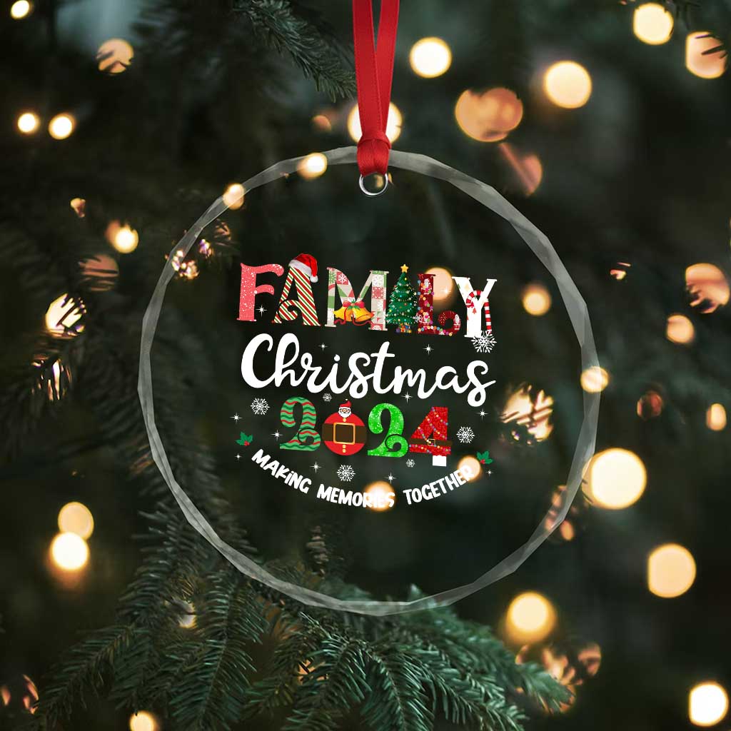 Matching Family Xmas Crystal Glass Ornament Funny Group Festive Mom Dad Kids Tees TS10 Print Your Wear